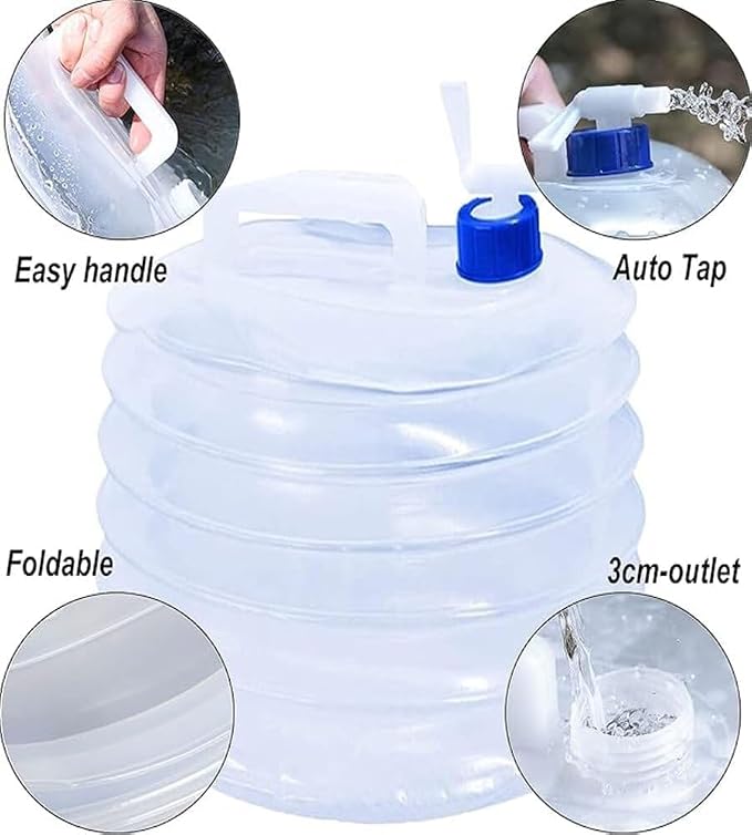5/10/15-liter foldable water storage container with faucet, lightweight and durable, and reusable