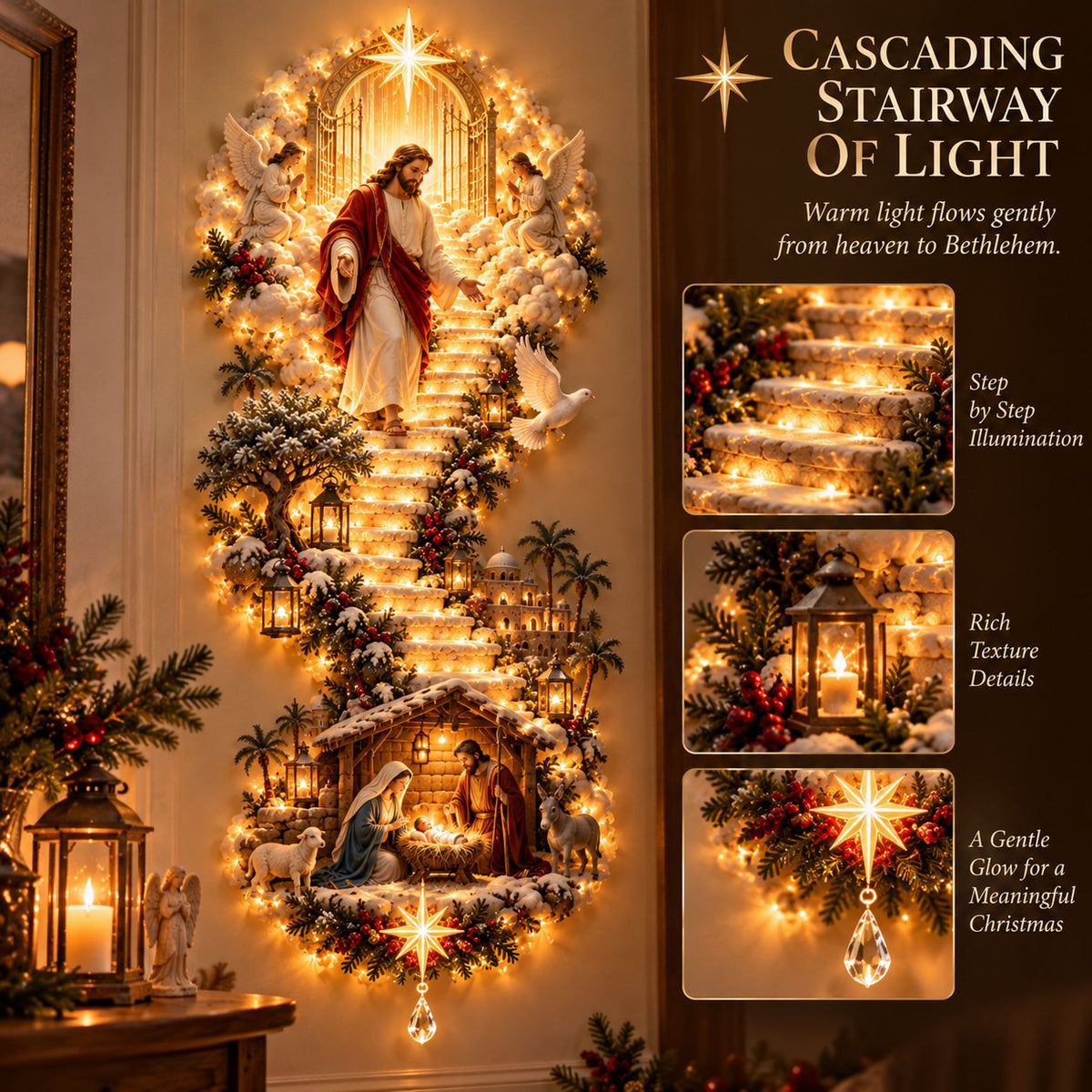 ✨ 60%OFF ONLY TODAY✨ Jesus Light of Heaven Christmas Wall Hanging✝️