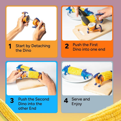🔥Last Day Promotion🦖 Dino Bite Corn Holders🌽Turn Ordinary Corn Into The Most Fun Thing On The Table🧒