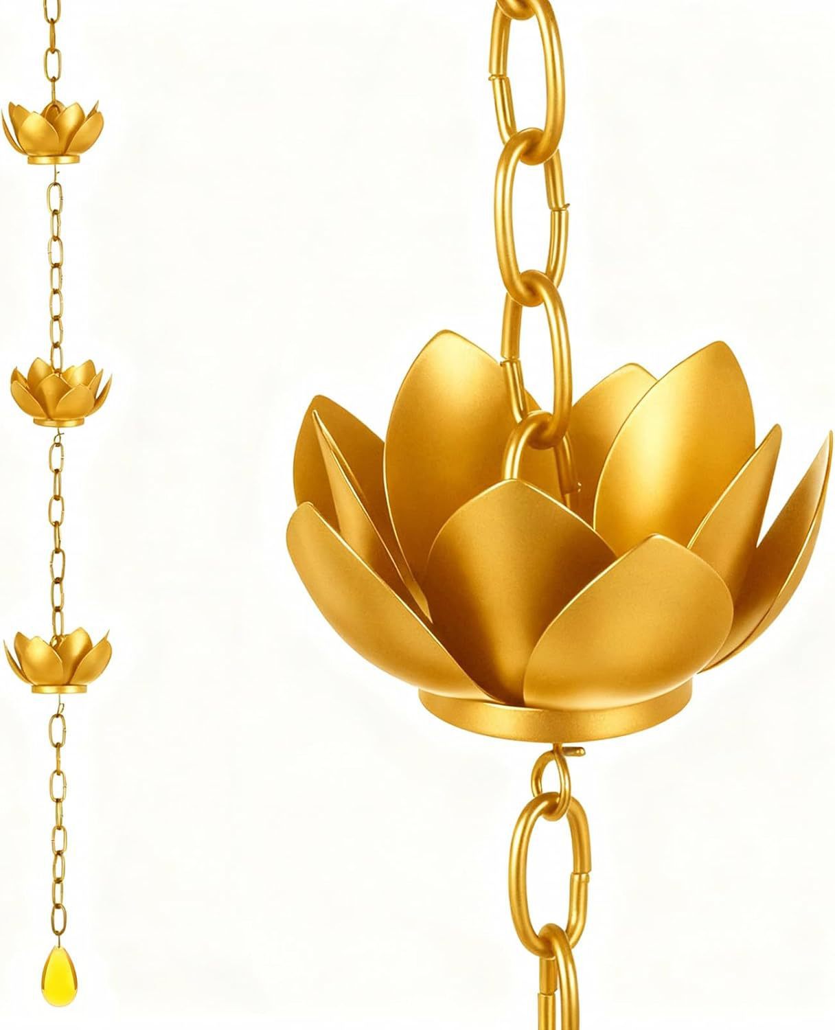 Free Shipping🔥Monarch Rain Chains Aluminum "Lotus" Series Rain Chain (for Gutters)