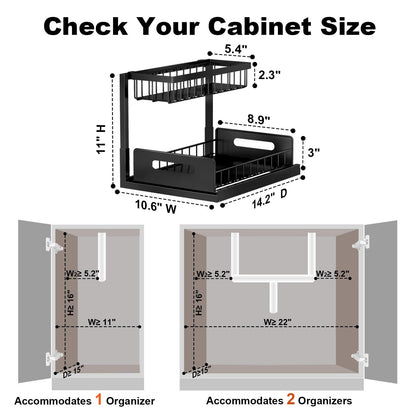 L-Shaped Pull Out Under Sink Organizer