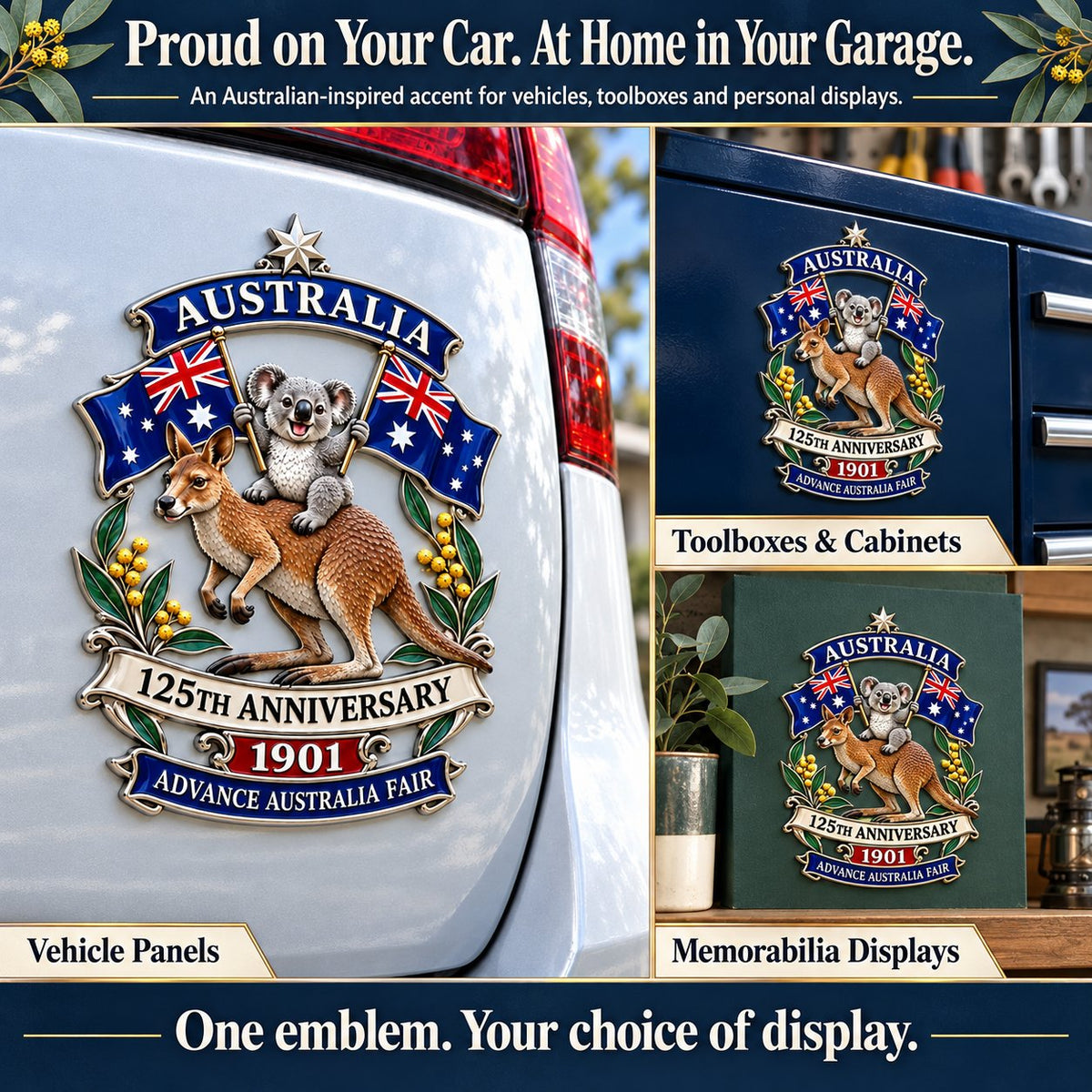 🦘Australia 125th Anniversary Commemorative Metal Car Emblem