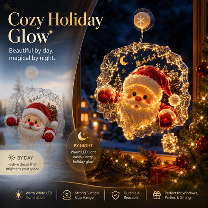 🏅 2026 Best Seller ✨🎄Lighted Christmas Window Decoration with Suction Cup | Warm LED Window Light with Double-Layer Design & Multiple Festive Styles ✨