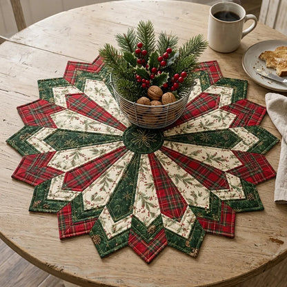 🎄 Holiday Star Table Topper Quilt Template Set ⭐🧵 – DIY Christmas Quilting Pattern