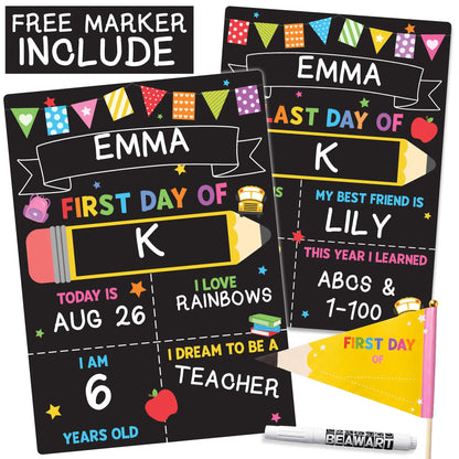 First & Last Day School Sign – Double-Sided Chalkboard for Every Milestone