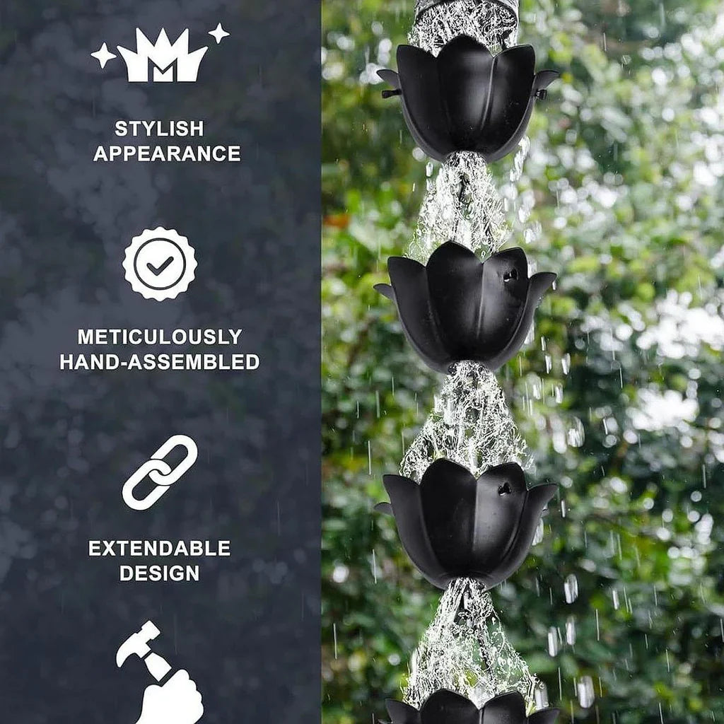 Free Shipping🔥Monarch Rain Chains Aluminum "Lotus" Series Rain Chain (for Gutters)