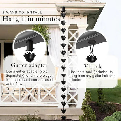 Free Shipping🔥Monarch Rain Chains Aluminum "Lotus" Series Rain Chain (for Gutters)