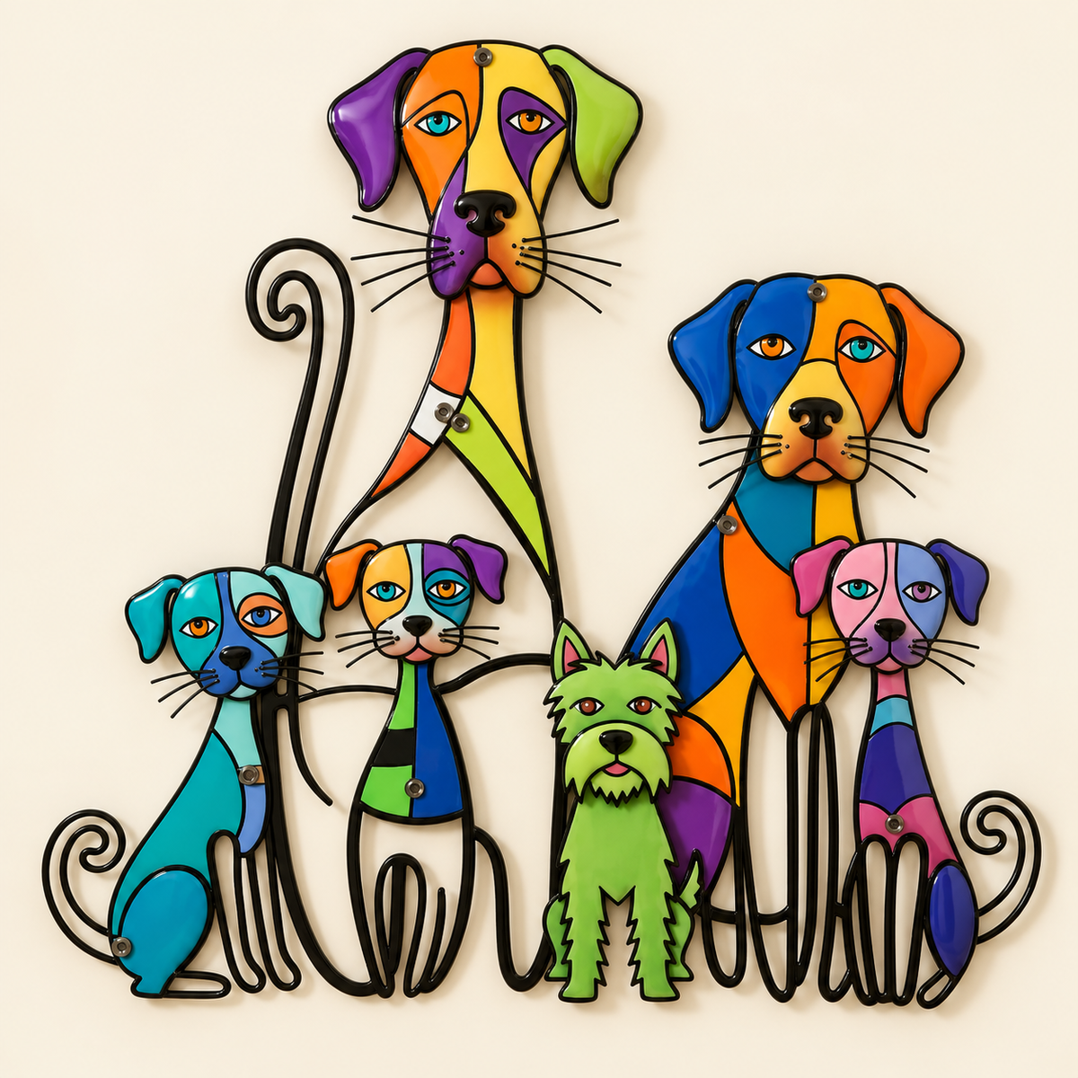 Colorful Dog Metal Wall Art