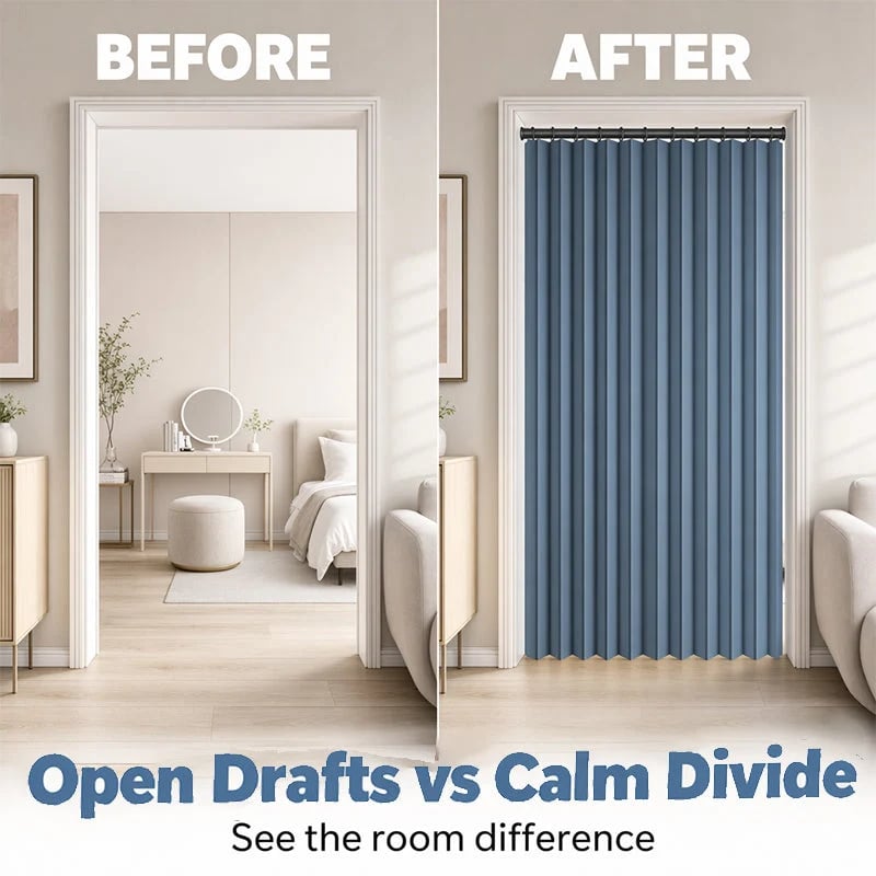 ⭐No-Drill Magnetic Accordion Door Curtain