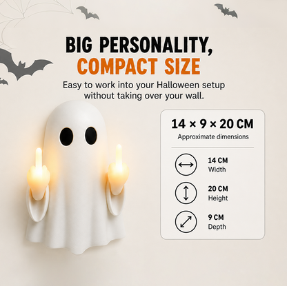 Funny Middle Finger Ghost Wall Light – Spooky-Cute Halloween Glowing Decor