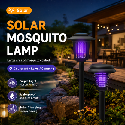 Outdoor Solar LED Mosquito Killer Garden Lamp - Best Stinger for Mosquitoes/Moths/Flies