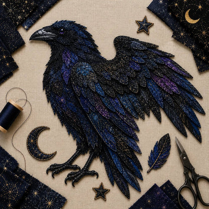 🔥🎁🌙 Beginner-Friendly Mythic Wilds DIY Layered Patchwork Art Kit | Complete Kit with Patterned Fabrics, Sewing Materials & Step-by-Step Guide Included 💕