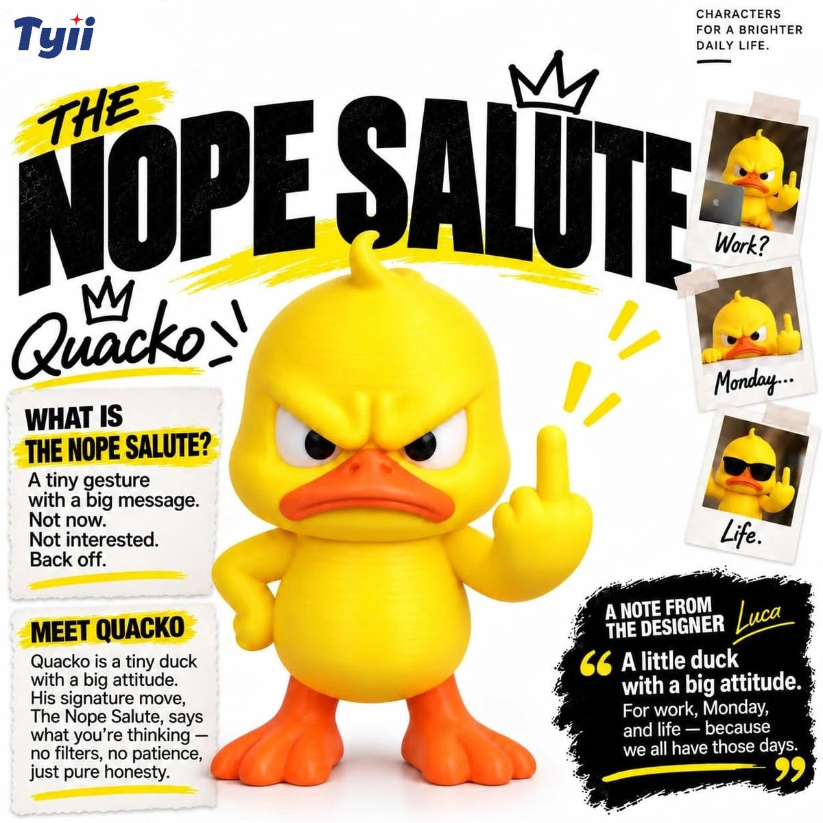 Angry Duck Figurine 🦆😤 – Funny Quirky Decor for Home & Garden