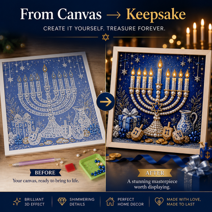 🎁 50% OFF Festival of Lights Sale - DIY Hanukkah Pearl Art Kit ✨