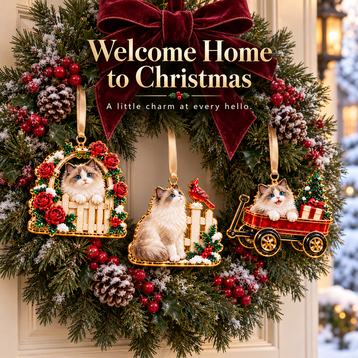 🔥Ragdoll Cat Christmas Ornaments – Cozy Holiday Garden Collection
