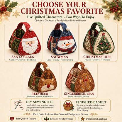 🎄Christmas Character Quilted Carry Basket