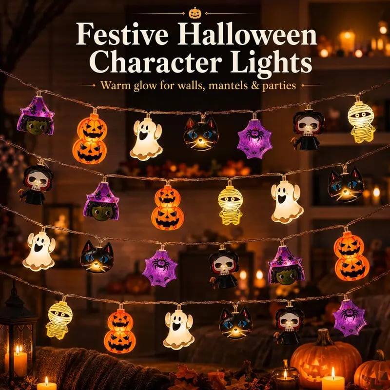 Halloween LED lanterns - Death God, Black Cat, Pumpkin Lantern String