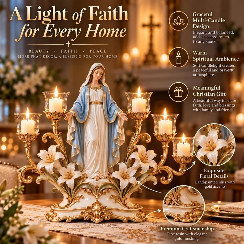 💯✨🕯️ Light of His Presence — Sacred Christian Candleholder ✝️🤍
