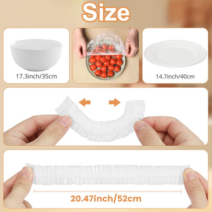 200Pcs Elastic Bowl Covers for Food Storage & Bread Proofing