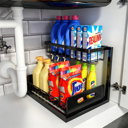 L-Shaped Pull Out Under Sink Organizer