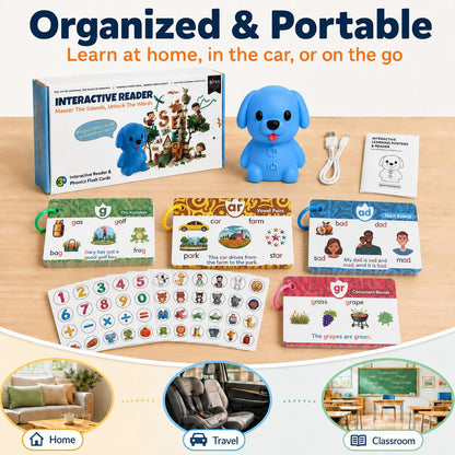 Phonics Learning Toy with Reader Dog, 148 Pages, 90 Stickers, Ages 3-8