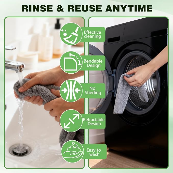 Multifunction Retractable Microfiber Dust Brush Gap Mop