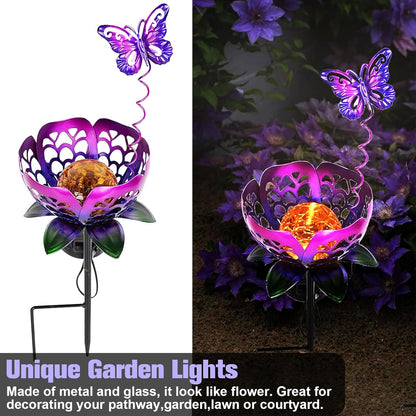 🦋Solar-powered butterfly lotus lantern