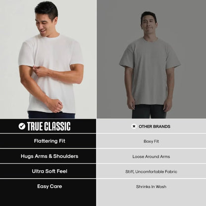 ⚡Hot Sales 49% OFF🔥Men's 4-Pack Crew Neck T-Shirt – Soft Cotton Blend, Athletic Fit, Tagless, Everyday Essential