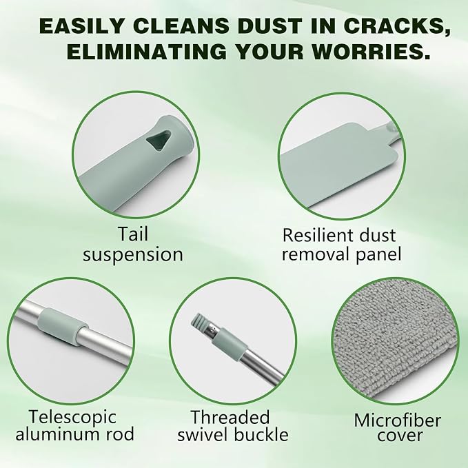 Multifunction Retractable Microfiber Dust Brush Gap Mop