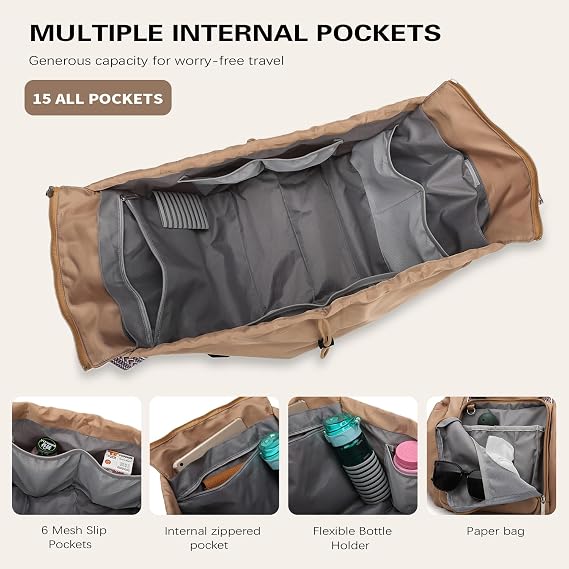 Everyday Convertible Backpack Tote Bag, 15 Pockets | Water-Resistant, Lightweight