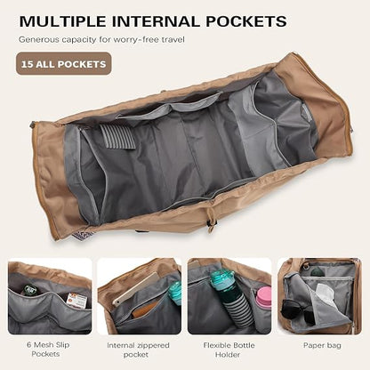 Everyday Convertible Backpack Tote Bag, 15 Pockets | Water-Resistant, Lightweight
