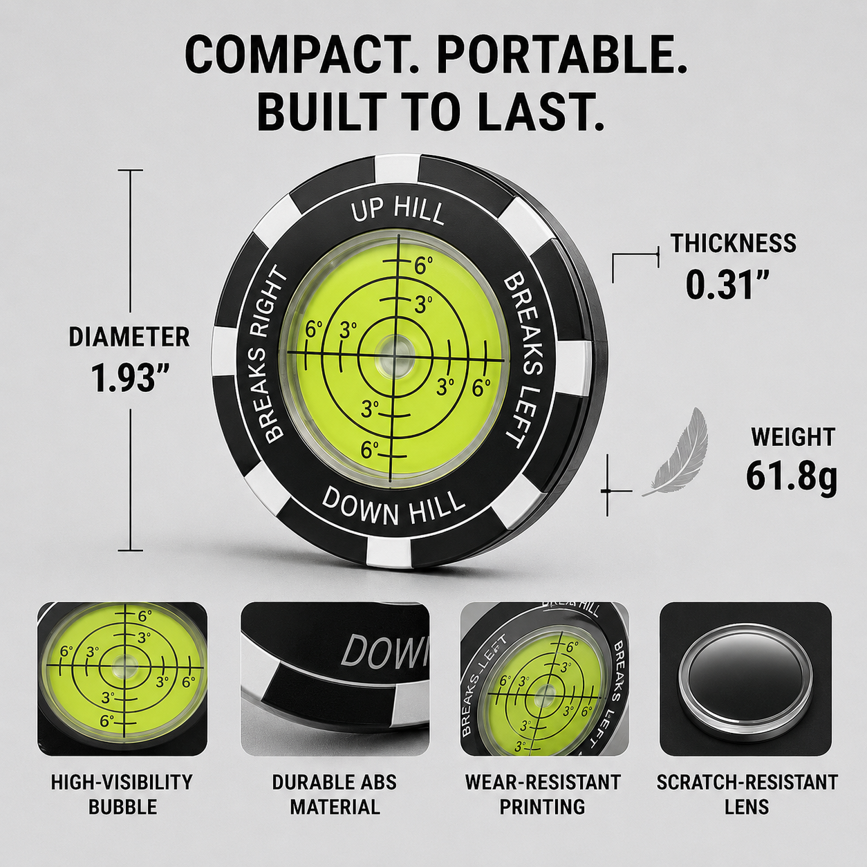 🏌️‍♂️⛳High-Precision Golf Green Reader – Portable Putting Slope Level Training Tool