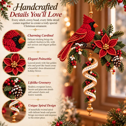 🎄❤️ Cardinal & Poinsettia DIY Ornament Kit