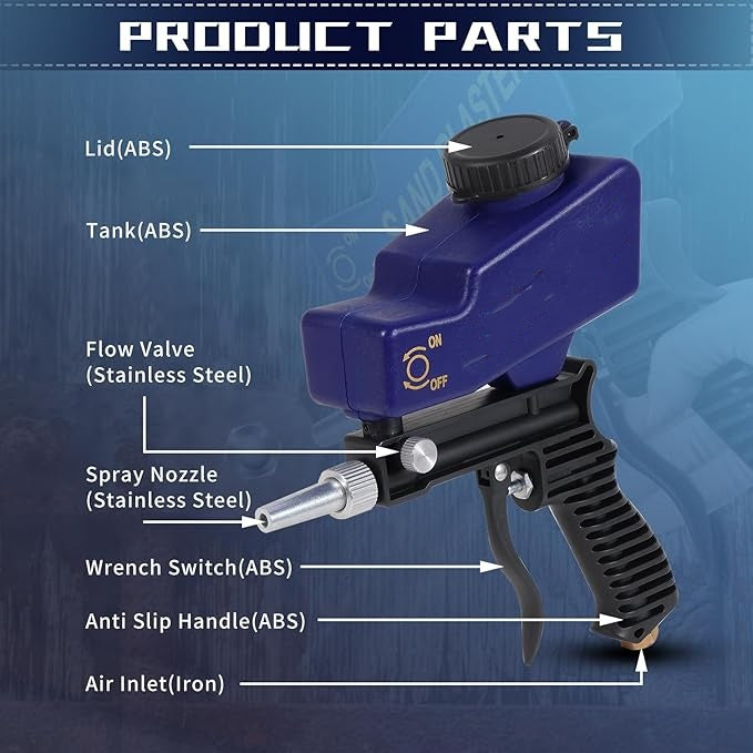 Sand Blaster Gun Kit for Air Compressor