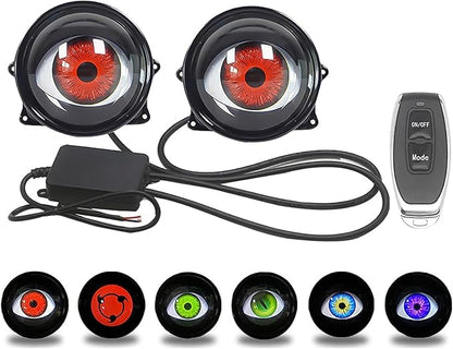 Dynamic Big Eye Ball Fog Lights, LED Adjustable Color 12v Devil Eyes with Lens Light Up Big Eyeball Lights for Car for Any Car Model