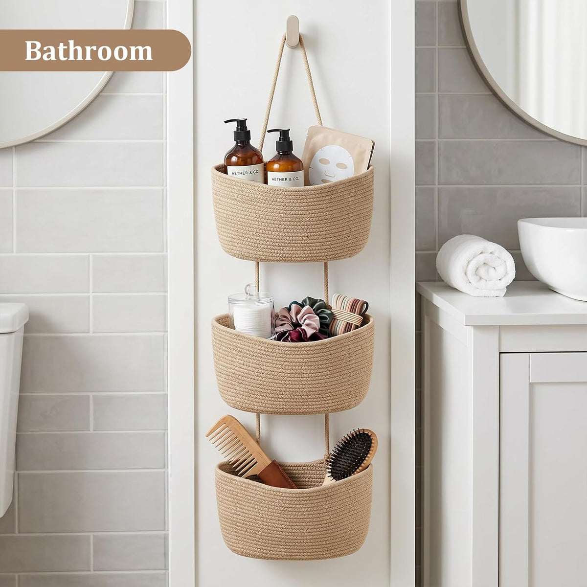Decorative 3 or 4-Tier Hanging Organizer Bag