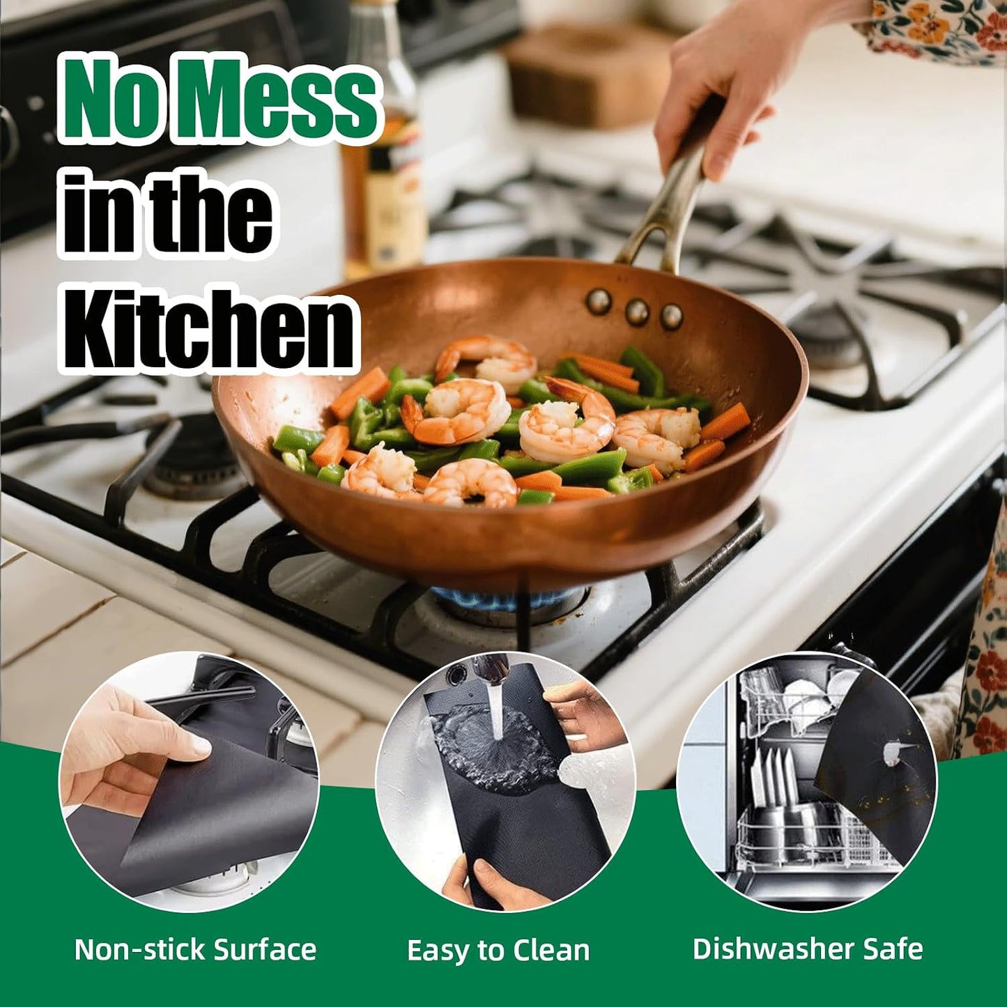 2-Pack Gas Stove Protective Cover - Heat Resistant To Prevent Oil Stains