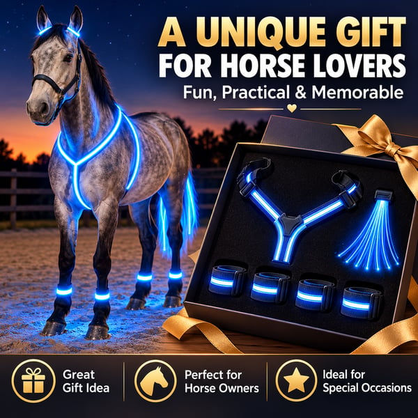 NightGlow™ LED Horse Gear Set – Light-Up Chest Harness, 4 Leg Bands & Tail Strand