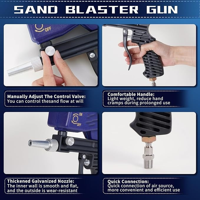 Sand Blaster Gun Kit for Air Compressor