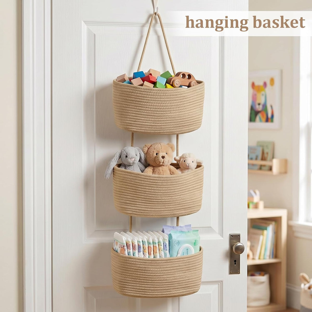 Decorative 3 or 4-Tier Hanging Organizer Bag