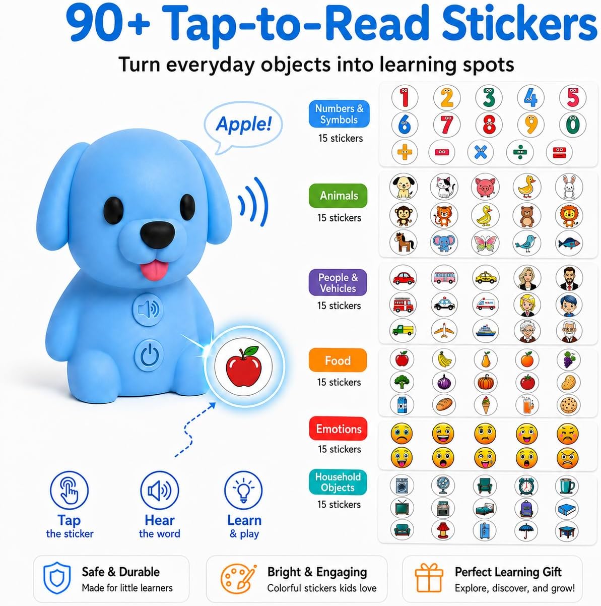 Phonics Learning Toy with Reader Dog, 148 Pages, 90 Stickers, Ages 3-8