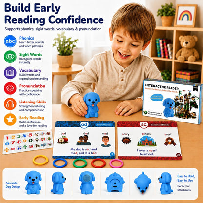 Phonics Learning Toy with Reader Dog, 148 Pages, 90 Stickers, Ages 3-8