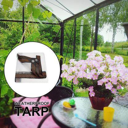 ⚡Clear Waterproof PE Tarp, Transparent Outdoor Cover with Metal Grommets