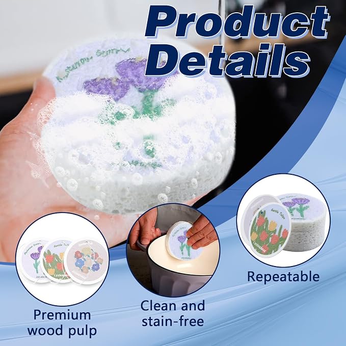 Compression Wood Pulp Sponge Dish Pad