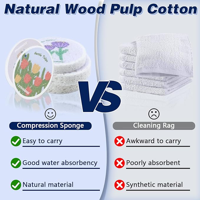 Compression Wood Pulp Sponge Dish Pad