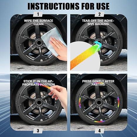 20PCS Car Wheel Stripe Reflective Stickers