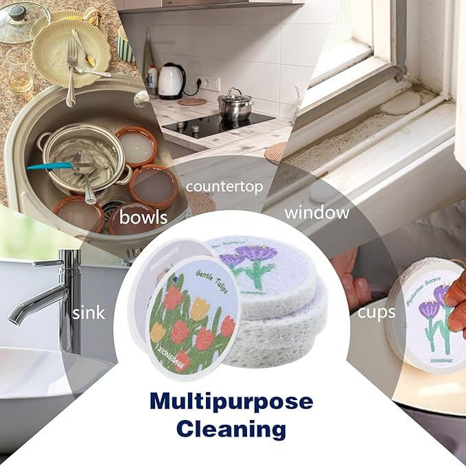 Compression Wood Pulp Sponge Dish Pad