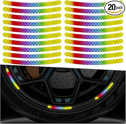 20PCS Car Wheel Stripe Reflective Stickers