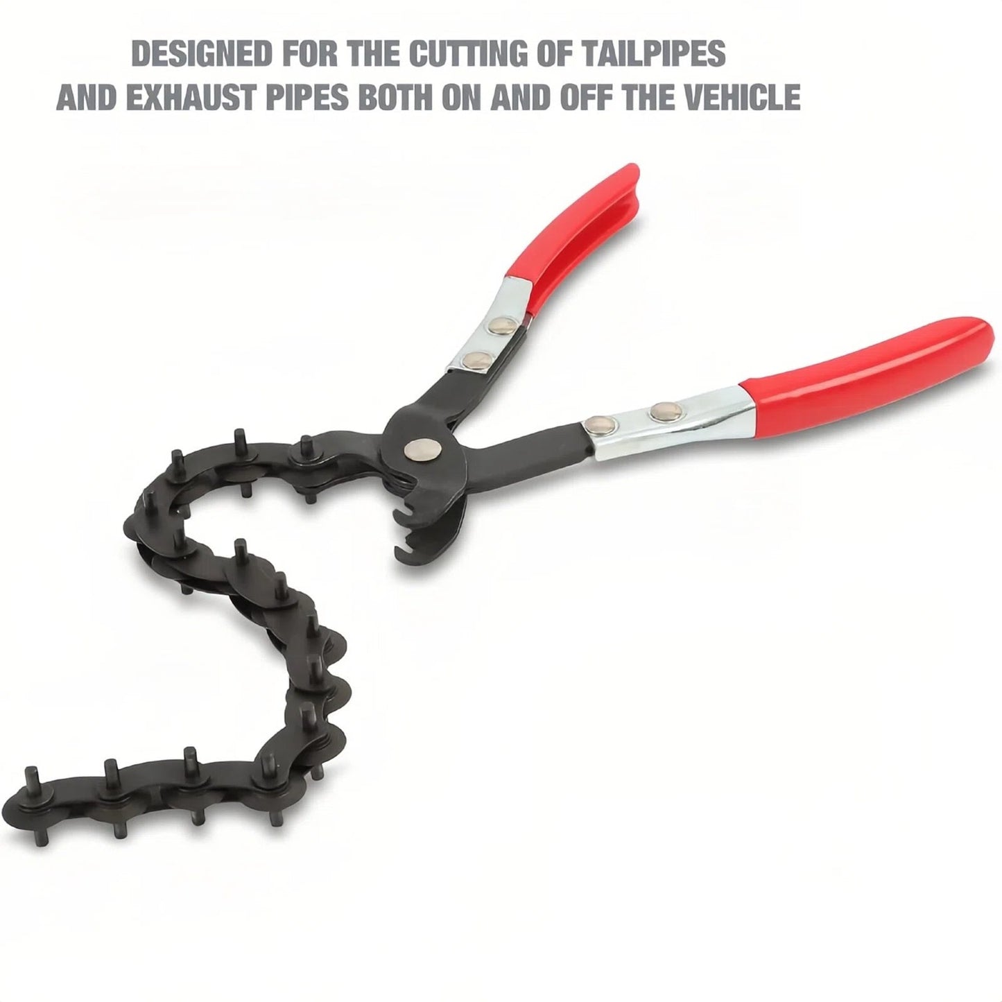 🔧Exhaust Cutter, Cuts 3/4" to 3-1/4" Pipe, Durable Chain Cutter Tool, Easy One-Handed Rotation, Compact Pipe Cutter Chain for Tight Spaces