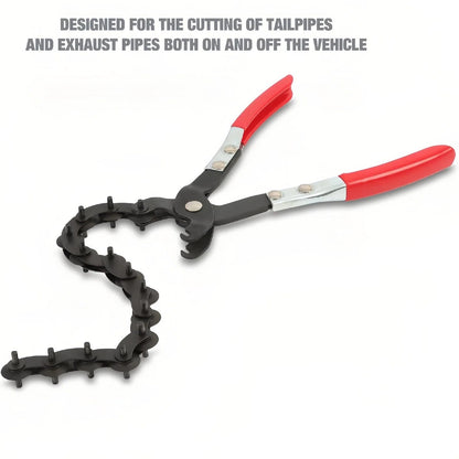 🔧Exhaust Cutter, Cuts 3/4" to 3-1/4" Pipe, Durable Chain Cutter Tool, Easy One-Handed Rotation, Compact Pipe Cutter Chain for Tight Spaces